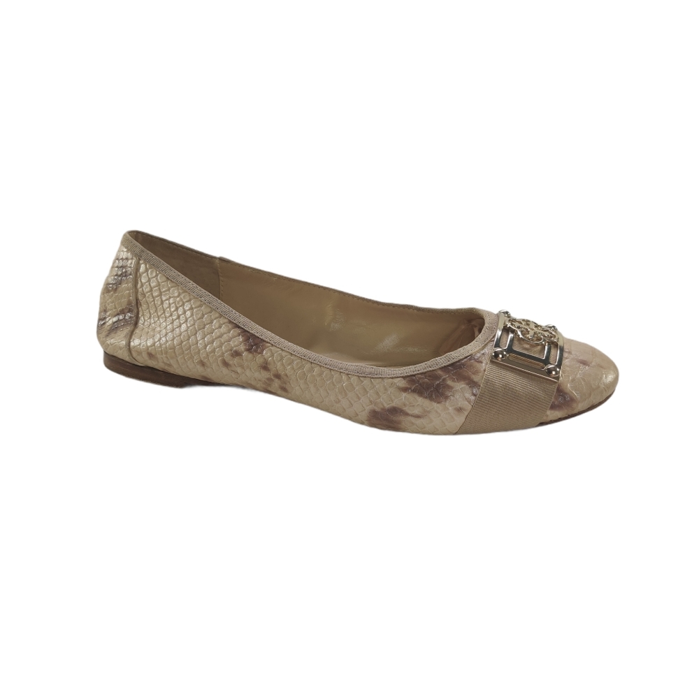 Isola Leather Snakeskin Ballet Flats 8